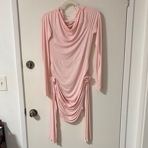 Lioness Pale Pink Drape Mini Dress